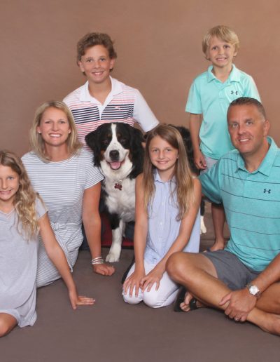 Casual Family portrait with Bernese Mountain Dog